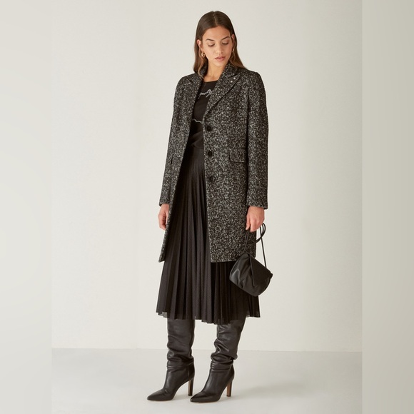 Soia&Kyo classic black and white boucle coat size M - Picture 6 of 16